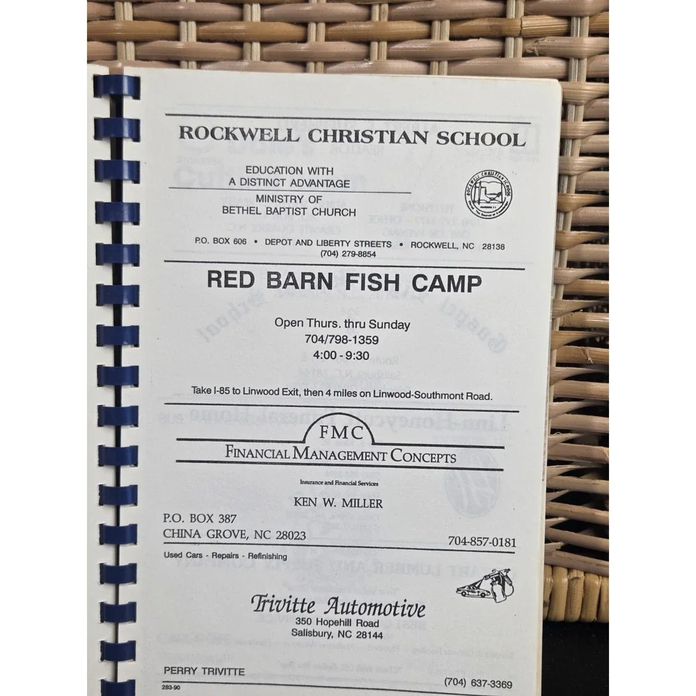 New‎ Hope Ladies Fellowship Cookbook 1990 Salisbury, NC ?